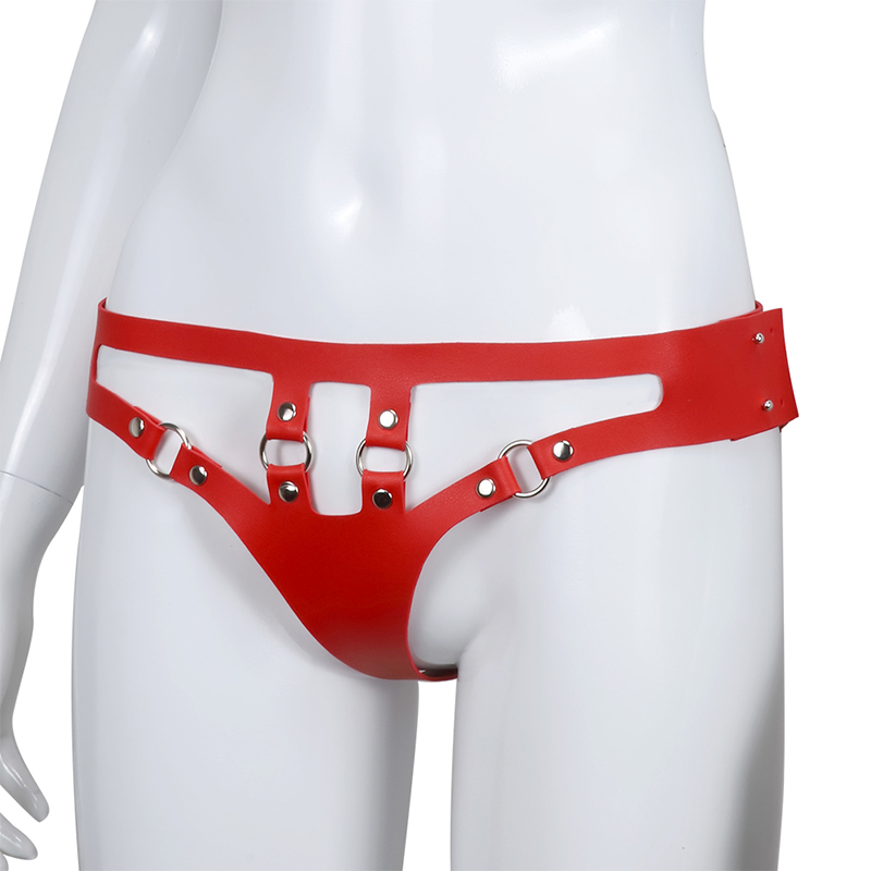RYSC-046/028 pantaloni roșii din piele SM robiage costum de jucărie sexuală adult